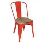 Bolero Bistro Side Chairs with Wooden Seat Pad Red (Pack of 4)