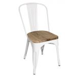 Bolero Bistro Side Chairs with Wooden Seat Pad White (4 pack)