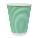 Fiesta Recyclable Coffee Cups Ripple Wall Turquoise 225ml / 8oz (500 Pack)