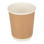 Fiesta Recyclable Coffee Cups Double Wall Kraft 225ml / 8oz (500 Pack)