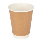 Fiesta Recyclable Coffee Cups Double Wall Kraft 340ml / 12oz