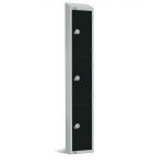 Elite Three Door 300mm Deep Lockers Black