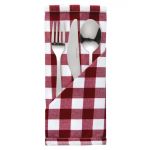 Gingham Polyester Napkins Red Check (Pack of 10)
