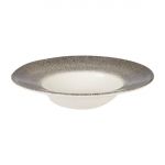 Churchill Studio Prints Raku Round Wide Rim Bowls White and Quartz Black 280mm (Pack of 12)