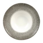 Churchill Studio Prints Raku Round Wide Rim Bowls White and Quartz Black 240mm (Pack of 12)