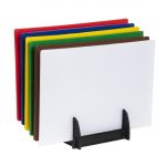 Hygiplas Low Density Chopping Board Set with Rack 450x300x10mm (6 Pack)