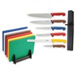 Special Offer Hygiplas Low Density Chopping Boards and Knife Set (6 Boards Pack)