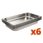 Vogue Stainless Steel 1/1 Gastronorm Trays 65mm (Pack of 6)