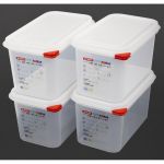 Araven Polypropylene 1/4 Gastronorm Food Containers 4.3Ltr (4 pack)