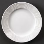 Olympia Linear Wide Rimmed Plates White 165mm (12 pack)