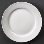 Olympia Linear Wide Rimmed Plates White 250mm (12 pack)