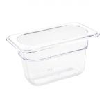 Vogue Polycarbonate 1/9 Gastronorm Container 100mm Clear