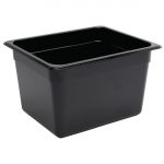 Vogue Polycarbonate 1/2 Gastronorm Container 200mm Black