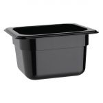 Vogue Polycarbonate 1/6 Gastronorm Container 100mm Black