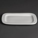 Olympia Whiteware Rounded Rectangular Plates 230mm (12 pack)