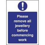 Vogue Remove Jewellery Sign