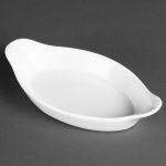 Olympia Whiteware Oval Eared Dishes 204mm (Pack of 6)