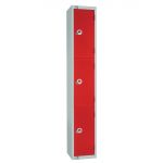 Elite Three Door 450mm Deep Lockers Red