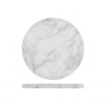 White Marble Agra Melamine Round Slab 28.5cm