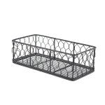 GenWare Rectangular Black Wire Basket 25 x 12 x 7.5cm - Pack of 6