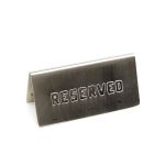 GenWare Stainless Steel Reserved Table Sign