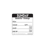 50mm Sunday Removable Day Label (500)