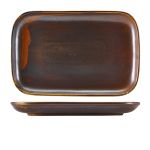 Terra Porcelain Rustic Copper Rectangular Plate 34.5 x 23.5cm - Pack of 6
