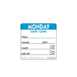 50mm Monday Removable Day Label(500)