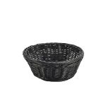 Black Round Polywicker Basket 21Dia x 8cm - Pack of 6