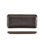 Terra Porcelain Black Narrow Rectangular Platter 27 x 12.5cm - Pack of 6