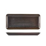 Terra Porcelain Black Narrow Rectangular Platter 31 x 14cm - Pack of 6