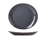 Rustic Stoneware Blue Oval Plate 29.5 x 26cm - Pack of 6