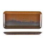 Terra Porcelain Rustic Copper Narrow Rectangular Platter 36 x 16.5cm - Pack of 3