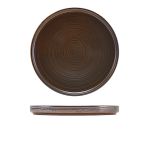 Terra Porcelain Rustic Copper Low Presentation Plate 25cm - Pack of 6