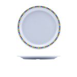 GenWare Melamine Coloured Circles Plate 22.5cm/ 9" - Pack of 12