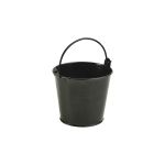 Galvanised Steel Serving Bucket 10cm Dia Black - Pack of 12