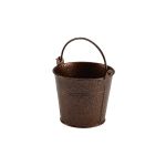 Galvanised Steel Hammered Serving Bucket 10cm Dia Copper - Pack of 12