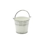 Galvanised Steel Serving Bucket 10cm Dia White Wash - Pack of 12