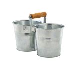 Galvanised Steel Combi Serving Buckets 12cm Dia - Pack of 12