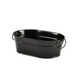 Galvanised Steel Serving Bucket Black 23 x 15 x 7cm - Pack of 6