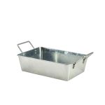 Galvanised Steel Rectangular Serving Bucket 24 x 16.7 x 7cm - Pack of 6