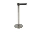 Genware Barrier Post - Retractable Black Belt - Pack of 2