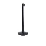 Black Barrier Post - Retractable Black Belt - Pack of 2