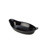 GenWare Stoneware Black Oval Eared Dish 16.5cm/ 6.5" - Pack of 6