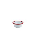 Enamel Ramekin White with Red Rim 8cm Dia 90ml/ 3.2oz - Pack of 12