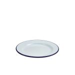 Enamel Wide Rim Plate White & Blue 20cm - Pack of 12