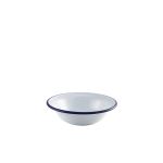 Enamel Bowl White with Blue Rim 16cm/ 6.25" - Pack of 12