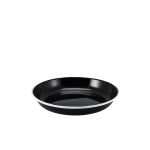 Enamel Rice/ Pasta Plate Black with White Rim 20cm - Pack of 12