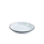 Enamel Rice/ Pasta Plate White with Grey Rim 20cm - Pack of 12