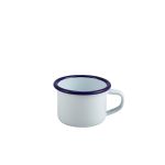Enamel Mug White With Blue Rim 12cl/ 4.2oz - Pack of 12